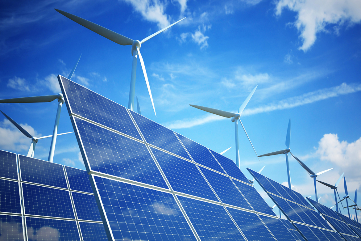 Paneles solares y aerogeneradores
